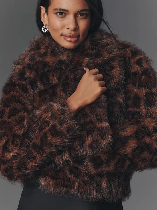 Anthropologie NVLT Faux Fur Crop Jacket - Picture 3 of 9